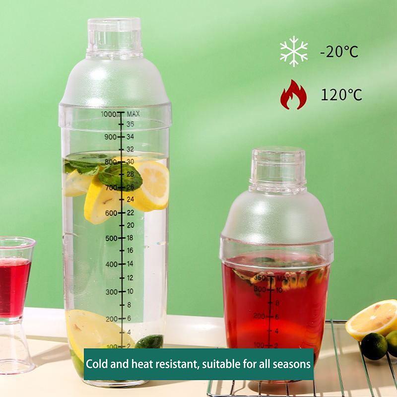 Pc Resin Cocktail Shaker Martini Hand Shaker Cup With Scales 350Ml/500Ml/700Ml/1000Ml Milk Tea Wine Drink Shaker Mixer Bar Tool