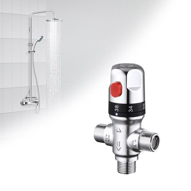 Brass Plated Thermostatic Mixing Valves Easy Installation Temperature Control Valves for Home Bathroom & Plumbing Systems