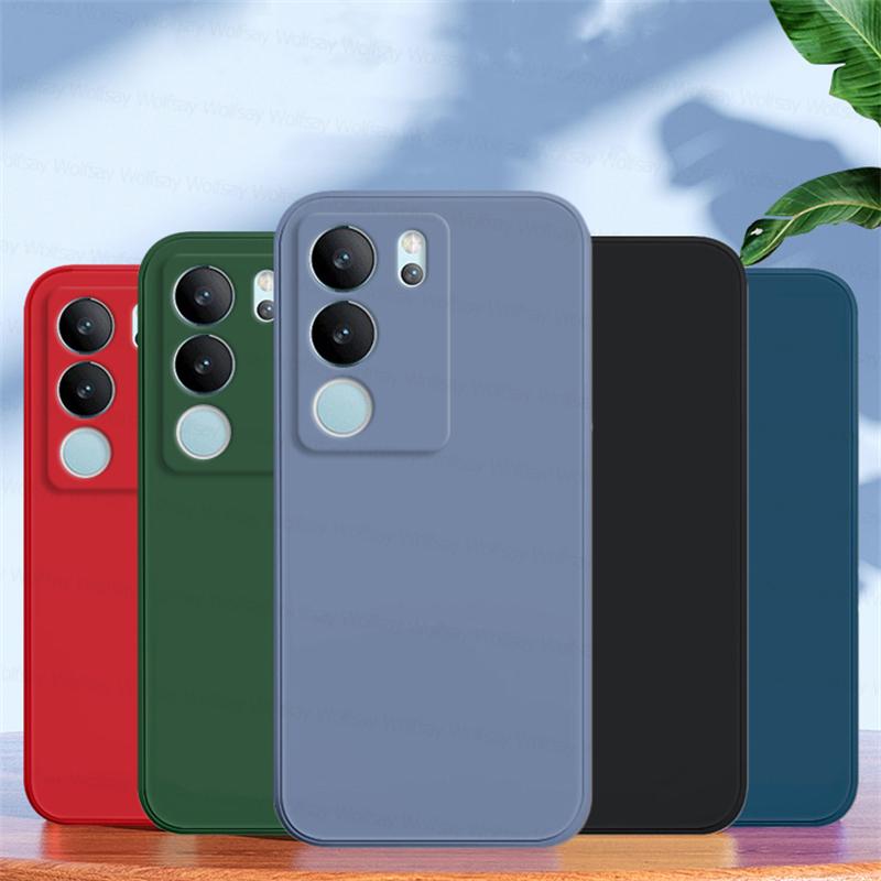 

Чехол для Vivo V29 Vivo V29 V27 Pro V29 Lite ярких цветов, оригинальные жидкие силиконовые матовые чехлы из ТПУ, противоударный мягкий защитный бампер, задняя крышка для телефона
