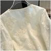 Spring Jacquard Embroidered Lace Shirt Chinese Style Long Sleeve Blouse Women Elegant Fashion Top