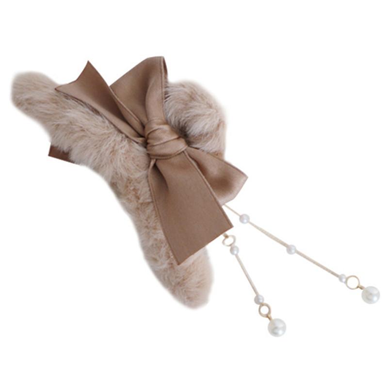 Hair Claws Vintage Long Pearl Tassel Plush Hair Claw Pendant Crab Clips  Hairpin For Women Headwear Hair Accessories