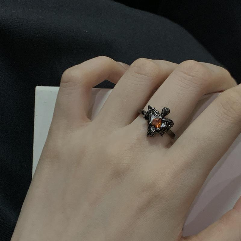 Light Luxury Pink Bow Open Ring Series Cold Wind Advanced Index Finger Ring Niche Design Ring