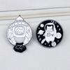 Creative Space Series: Astronaut Cat Brooch - Cute Black & White Cartoon Fashion Badge Accessory