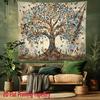 Vintage Life Tree Wall Hanging Tapestry, Bohemian Floral Butterfly Art Decor Fabric, Aesthetic Whimsical Ornament For Home Room