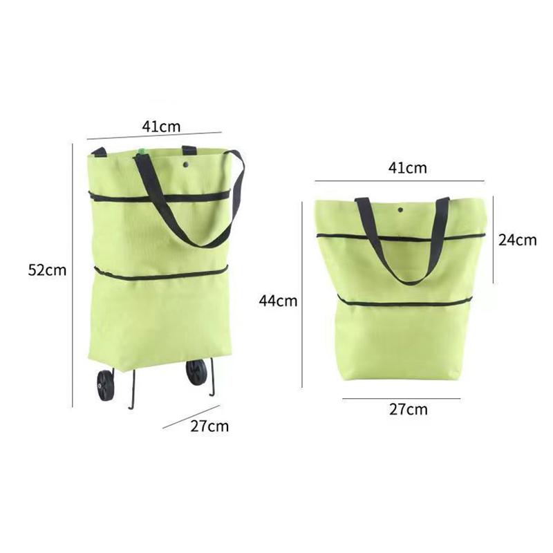 Foldable Portable Shopping Trolley with Wheels Waterproof Carry Bag for Supermarket Grocery Shopping Outdoor Market Lightweight Cart