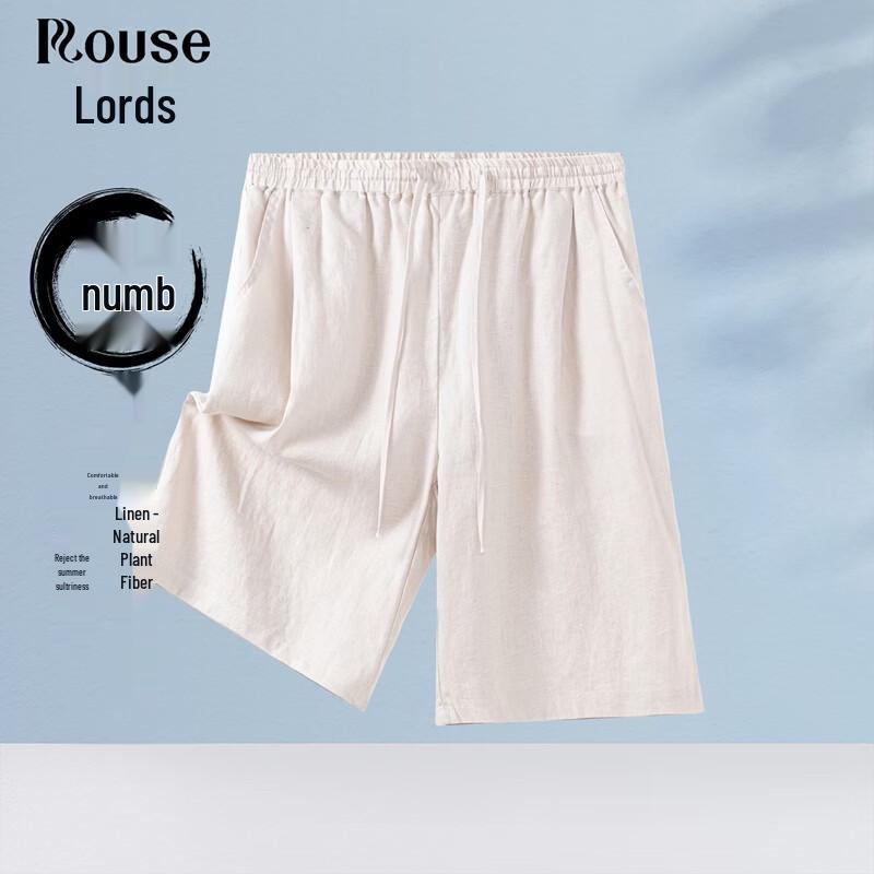 Men s 100% Pure Linen Casual Shorts L/175