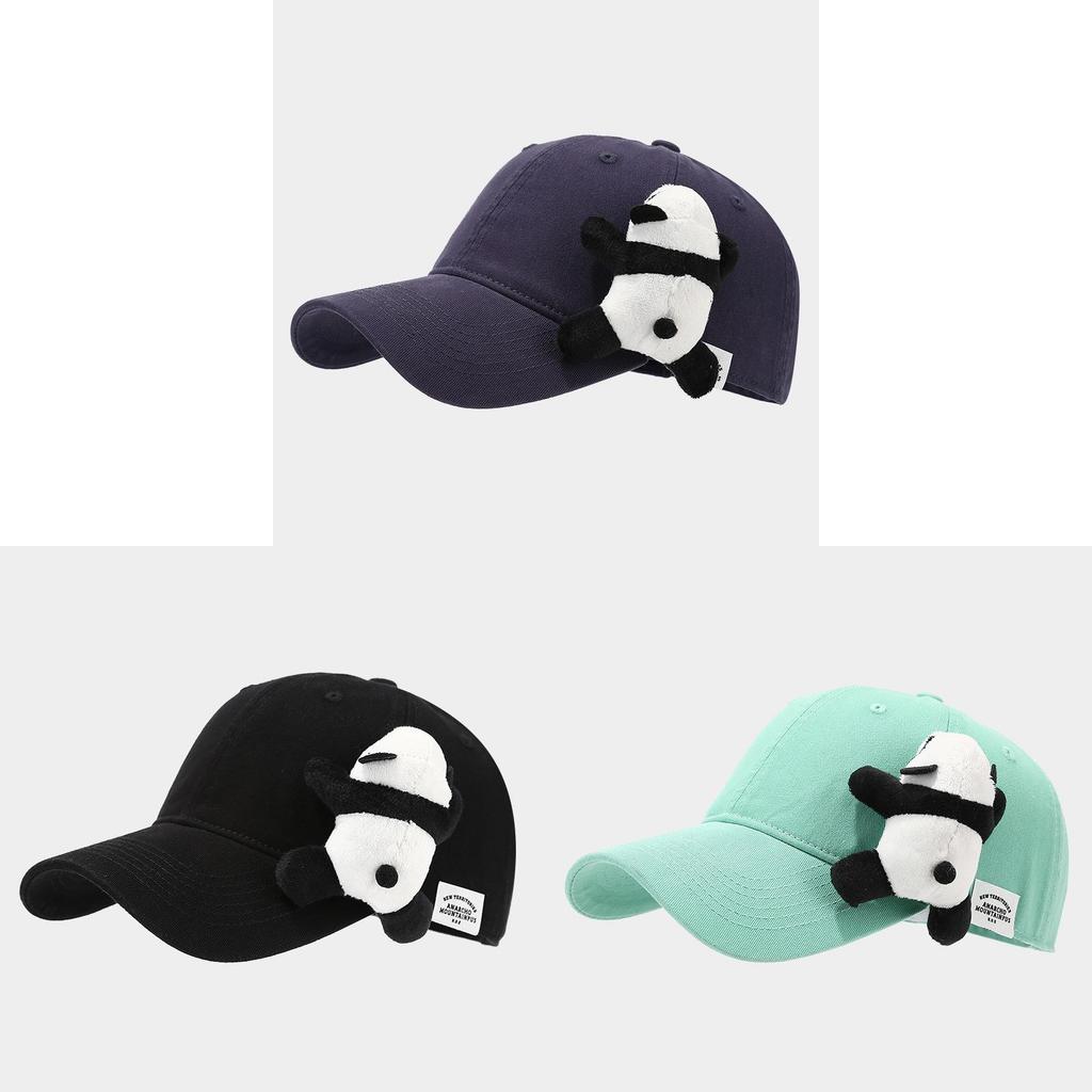 Cute Panda Embroidered Baseball Cap For Women Summer Sun Protection With Curved Brim And Adjustable Strap