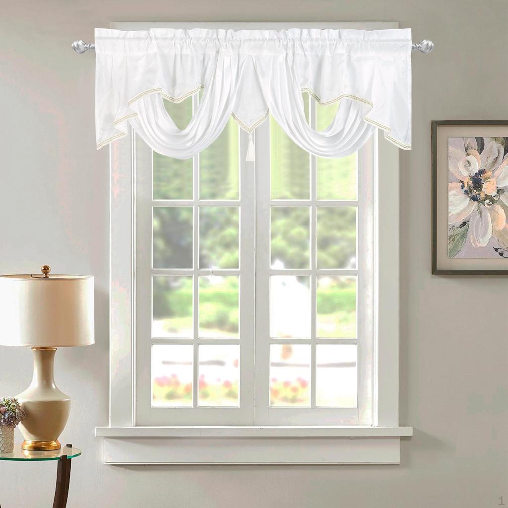 Elegant Window Valance for Home Decor - Rod Pocket Curtain Treatment