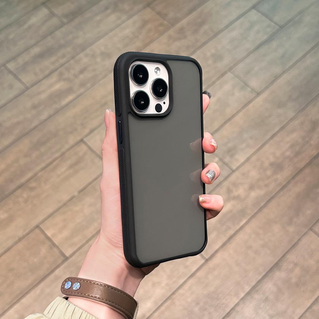 Suitable for Apple 16 Phone Cases, Simple and Contrasting Color Edges, Transparent 14, Matte Back Panel 15
