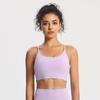 Nude Feel Shockproof Sports Bra with Sexy Straps and Removable Pads for Women – Fitness and Yoga Wear
