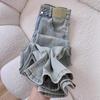 Light American Retro High-Waisted Flare Jeans for Women - Slimming Elastic Skinny Fit, Floor-Length, Spring/Autumn 2026