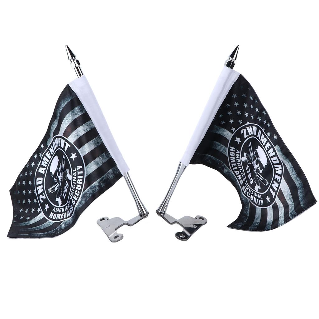 Trunk Lid Flag Pole Mount Kit with Homeland Security Flag L R Replacement for Gold Wing Tour DCT 2018‑2020