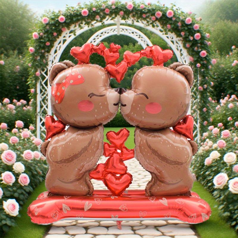 1/2pcs Large Standing Valentine's Day Bear Balloon, Suitable for Valentine's Day Party Decorations, Wedding Decorations