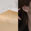 Trend Long Wire Tassel Thread Chain Climb Star Heart Beads Pendants Drop Earrings Women's Straight Hanging Earings Jewelry