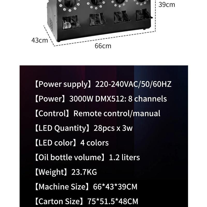 DMX512 Control LED Smoke Bubble Machine - EU 3000W 4/2 Holes for Professional Stage Wedding Effects