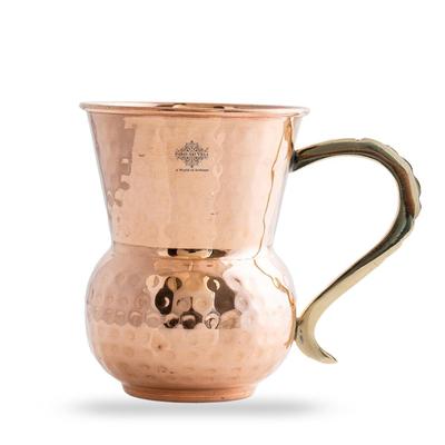 Hrnek na pivo Moscow Mule z čisté mědi s matným tepaným designem, objem 400 ml