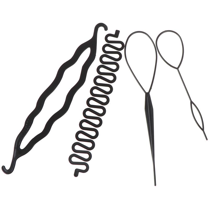 4Pcs/Set Hair Braiding Tool Roller With Magic Hair Clip Twist Styling Bun Maker 4Pcs/Set Hair Braiding Tool Roller With Magic Hair Clip Twist Styling Bun Maker