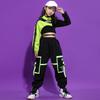 Girls Hip Hop Dancewear Short Top + Half Sleeve + Elasticated Trousers 3 Piece Sportswear Set
