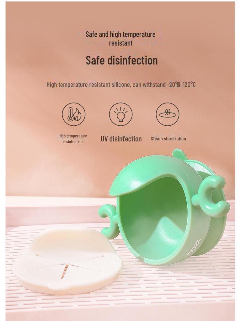 "Portable Baby Elephant Silicone Snack Bowl - Anti-Spill, Food Storage, Fruit Cup"