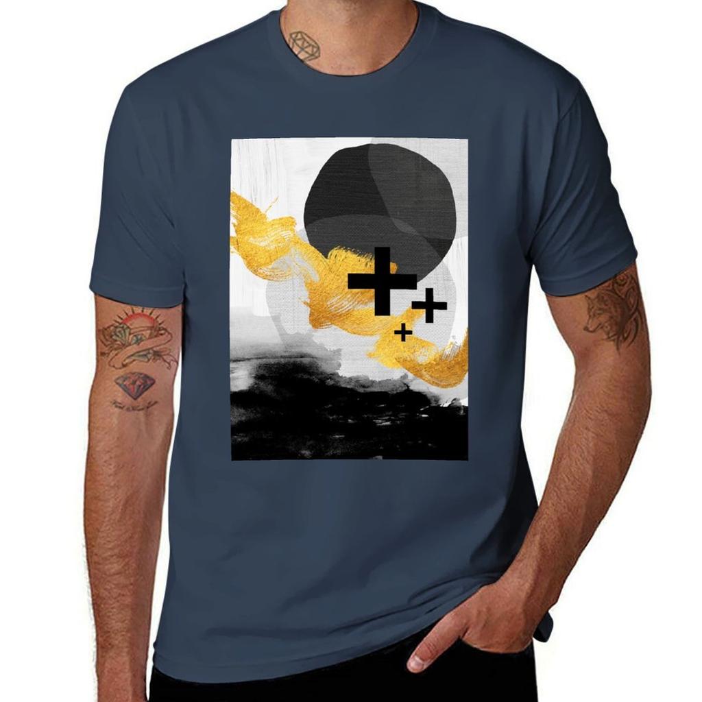 Black And Gold Abstract Tshirt Sun Block Outdoor Tshirt