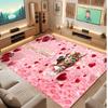 Cat Theme Crystal Velvet Floor Rug Personalized Custom Name Text Warm Carpet Home Decoration