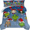 Duvet Cover Printed With Christmas Decoration Super Soft Brushed Microfiber Double Bed Comfortable Set With Zipper Closure And 2 Pillowcases