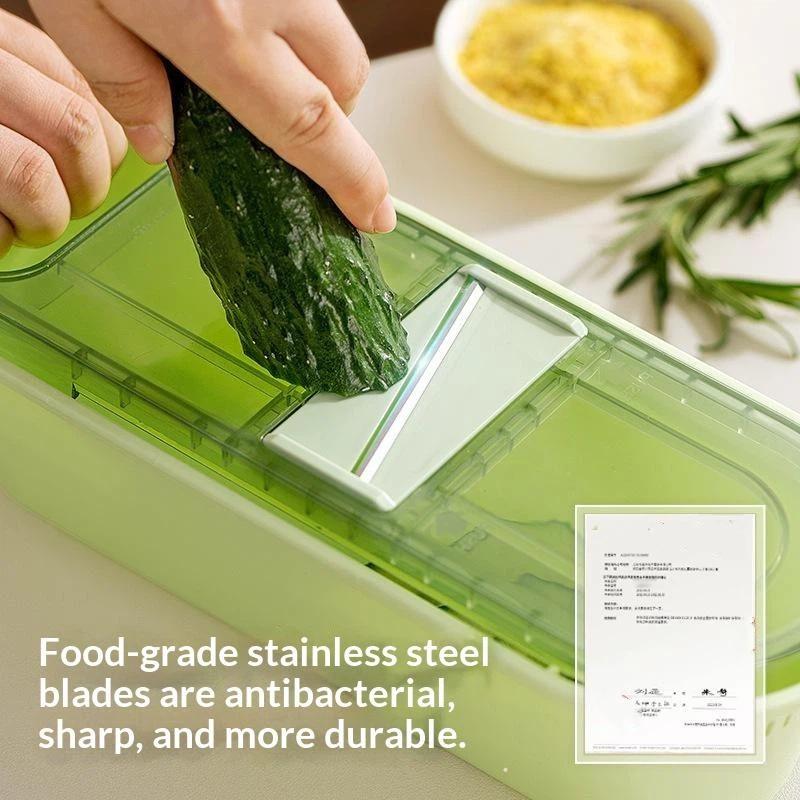Vegetable Slicer With Basket Potato Shred Slicer Household Multifunctional Kitchen Tools Coarse Shred Kitchen Vegetable Slicers