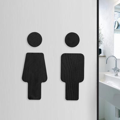 Nápisy na toaletu pro muže a ženy Pevná dřevěná dekorace Dřevěné záchodové vývěsní štíty pro