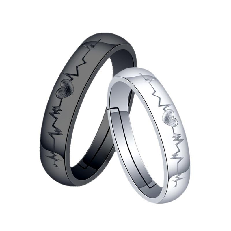 

2Pcs Kiss Matching Ring Couple Friendship Lover Pair Ring Adjustable Rings Set Lovers Ring Jewelry Gift for Women Men