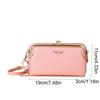 Solid Color Leather Wallet PU Women Card Holder Fashion Phone Crossbody Bag  Girl