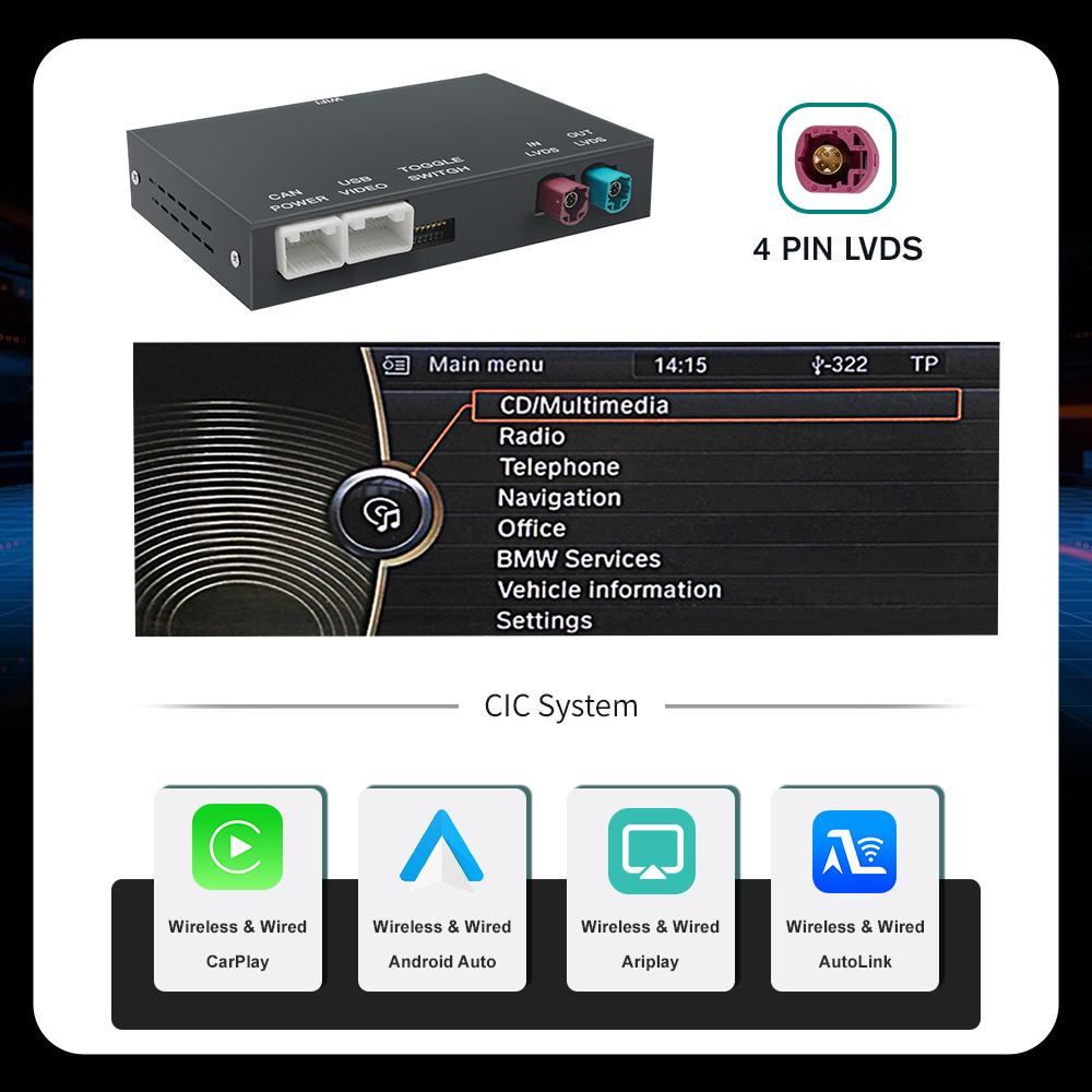 CarPlay Wireless Android Auto For BMW 1 Series F20 F21 2 SeriesF22 F23 F45 CIC/ NBT System Module Navigation Airplay CIC