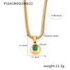 18k Gold-Plated Titanium Steel Geometric Zircon Pendant Necklace - European & American Fashion Style