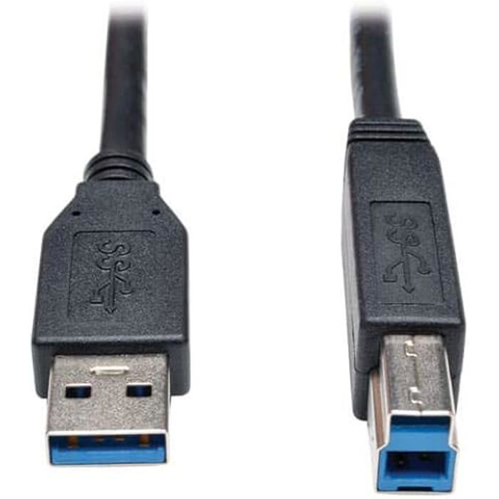 Câble de connexion USB 3.0 - PREMIUMCORD - Modèle A-B - SuperSpeed 5 Gbit/s - Longueur 5 m - Couleur Noir