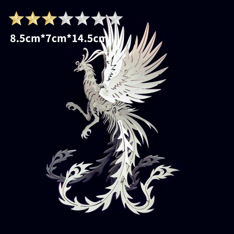 Phoenix Vermilion Bird 3D Metal Puzzle: High-Difficulty Mechanical Model for Adults