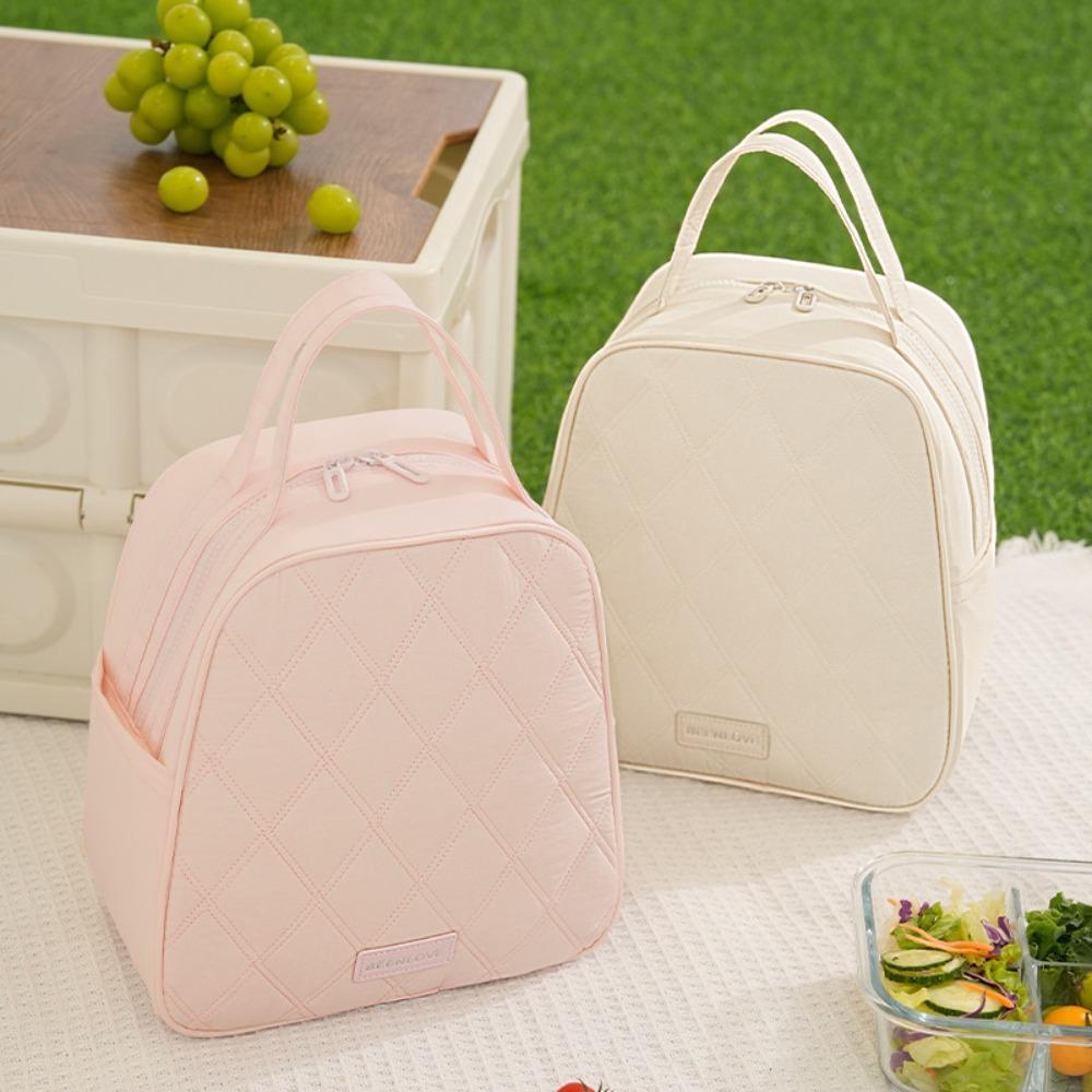Fashion Simple Large Capacity Lunch Bag Reusable Food Drink Storage Insulated Storage Box Waterproof Travel Tote Carry