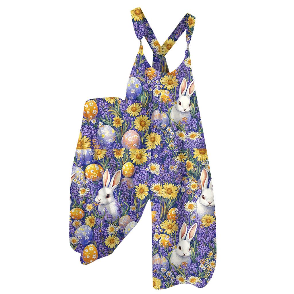 Women's  Overalls  Print Vintage Jumpsuit (Non-Adjustable Straps)