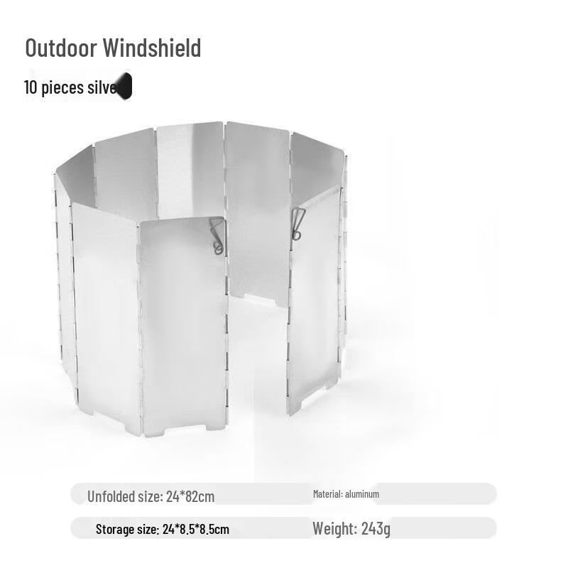 OEING Portable Camping Stove Windshield 10 Panels