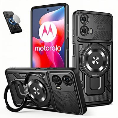 Luxury Magsafe Magnetic Wireless Charging Case for Motorola G84 G54 G34 G24 G04 Stand Case