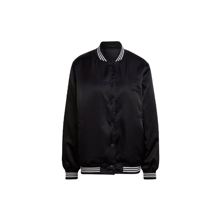 adidas Originals X Disney Bambi Muster Warme Baseball Baumwolljacke Damenjacke Schwarz HE6867