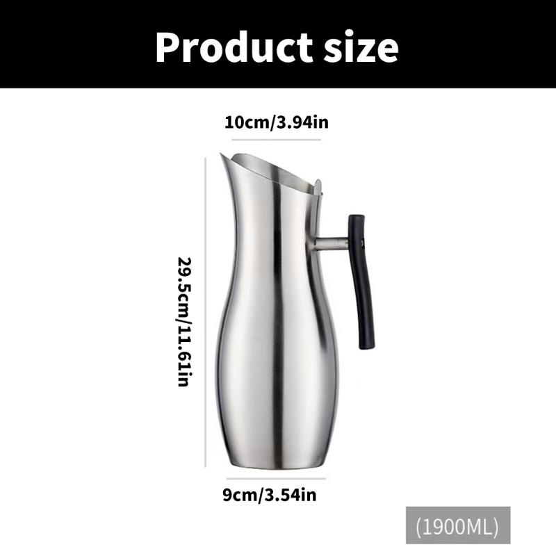 Kitchen Cold Water Wine Juice Jugs Stainless Steels Water Pitcher Jugs Cold Drinking Pitcher for Serving Water, Iced Teas