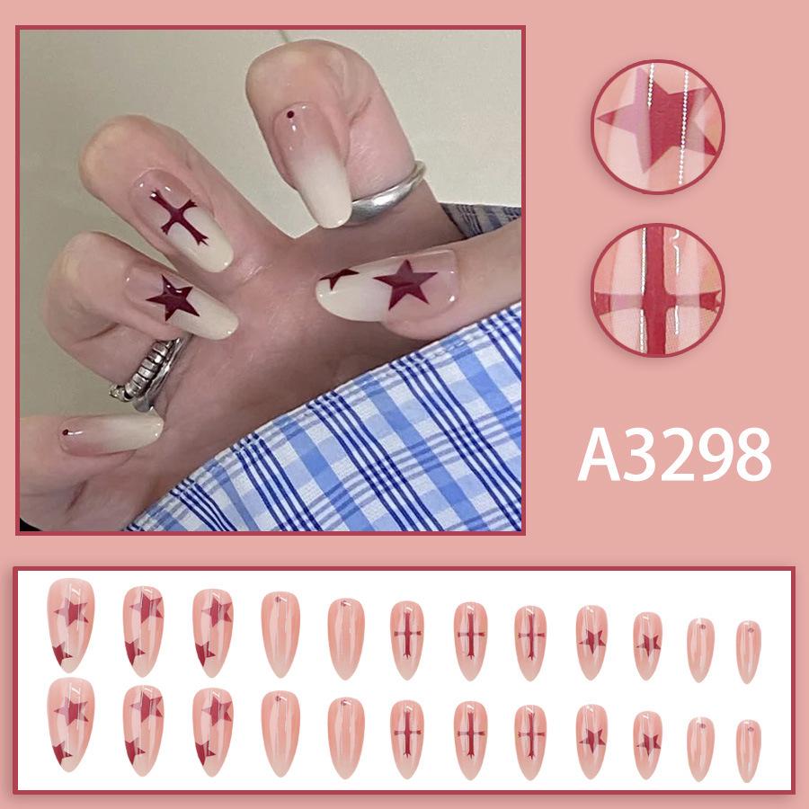 Градиентные Звездные Сладкие Накладные Ногти - Крутые, Дерзкие и Шикарные для Осени/Зимы