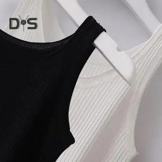 Women Vest Round Neck Sleeveless Slim Fit Tank Tops Solid Color Ribbed Lightweight Sports Gym Vest Daily Wear