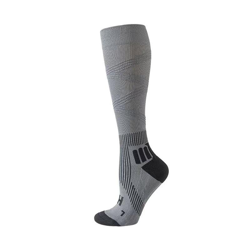 

Pressure Socks for Women In Solid Color for Autumn and Winter, Thickened with Towel Soles, Sports Calf Socks, Sweat-absorbing and Odor-proof Socks 1 pair сірий колір