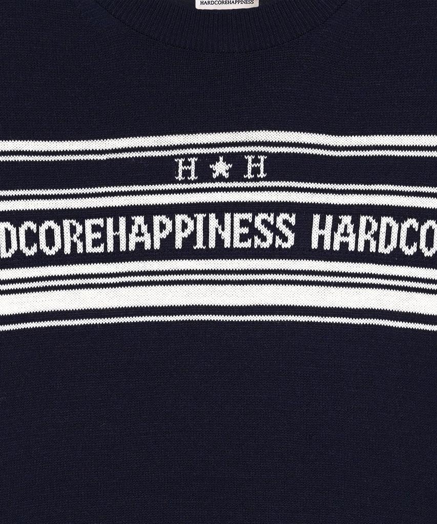 HARDCORE HAPPINESS Round Neck Knit_Navy