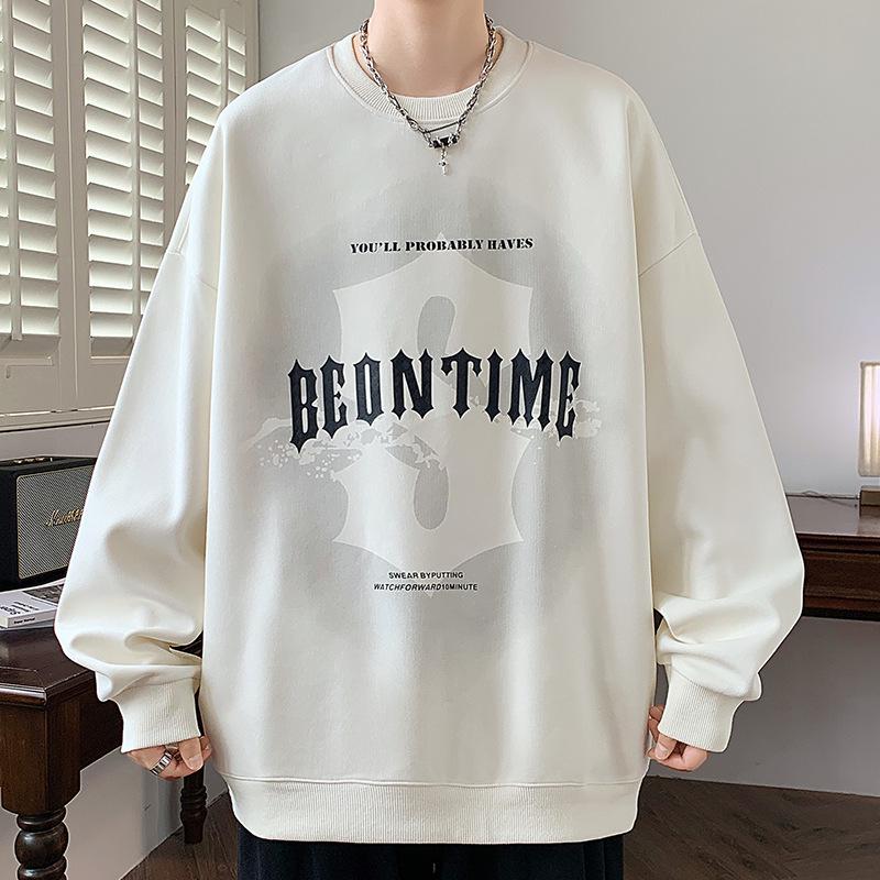 Men's Trendy Round Neck Thickened Hoodie for Autumn/Winter