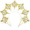 Lolita Hand-made Dark Headdress, Madonna of the Sun Halo, Baroque Crown Ball Performance Props