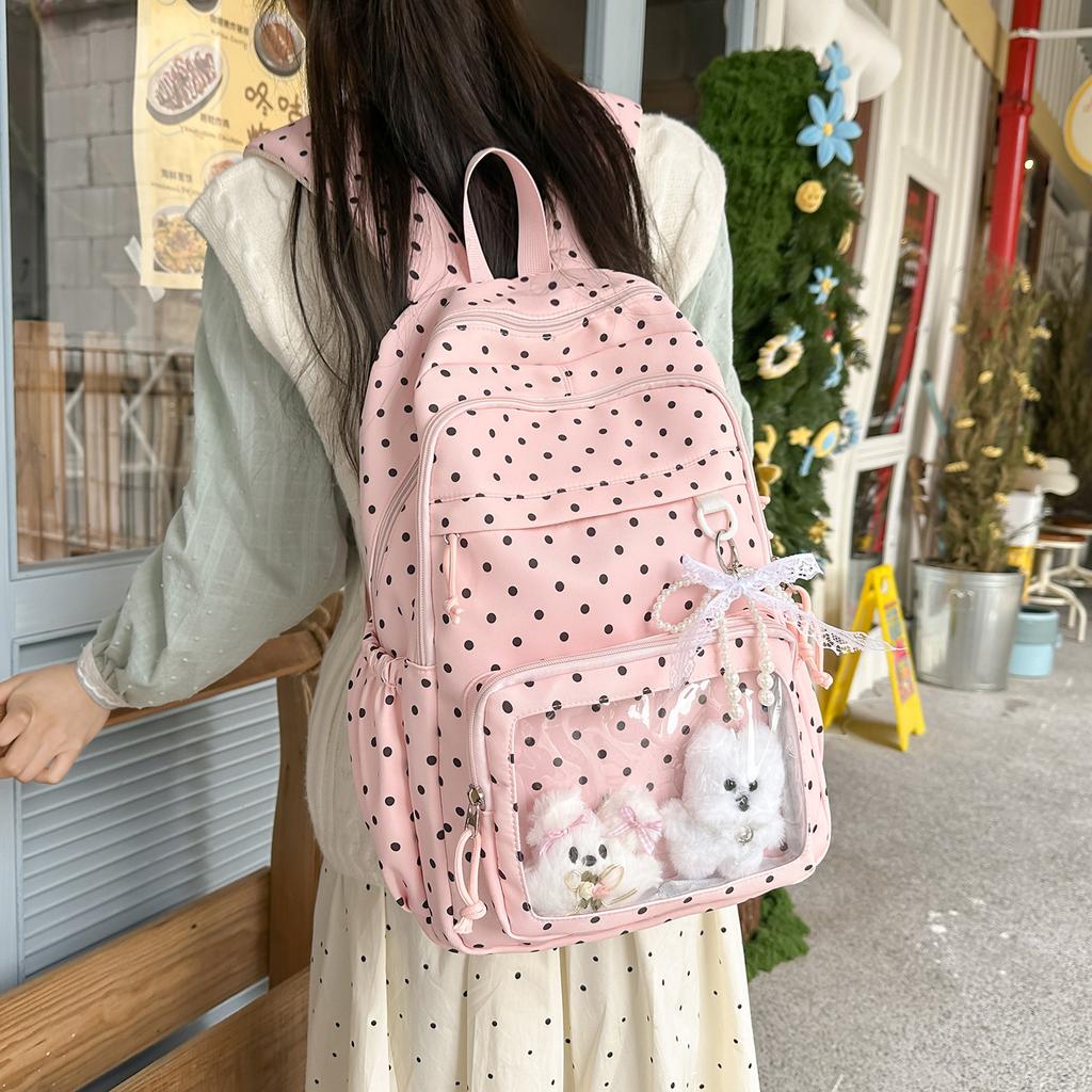 Schultasche Bedruckte Schultasche 1011 Schüler Mittelschüler Oberstufenschüler Bedruckter Gepunkteter Rucksack Harajuku Reise Rucksack