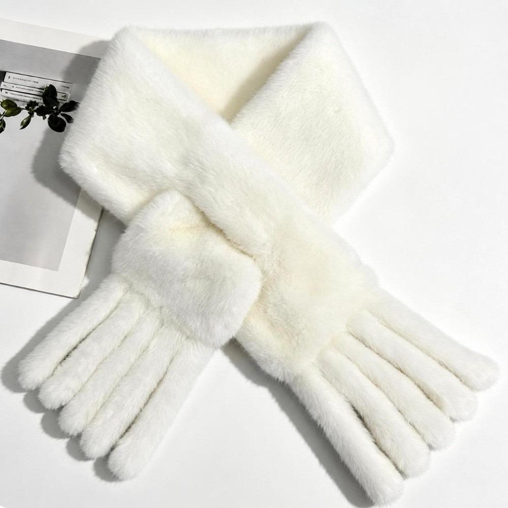 Thickened Women's Scarf Windroof Winter Collar Scarf Soft Faux Rabbit Fur Scarf  Winter