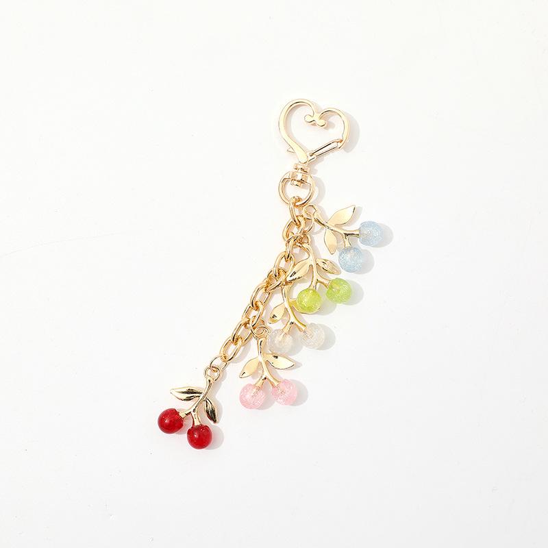 

ins,Bookbag Pendant, Fashion, Women s Accessories, Shining, Simulation, Mini Cherry, Cherry Keychain