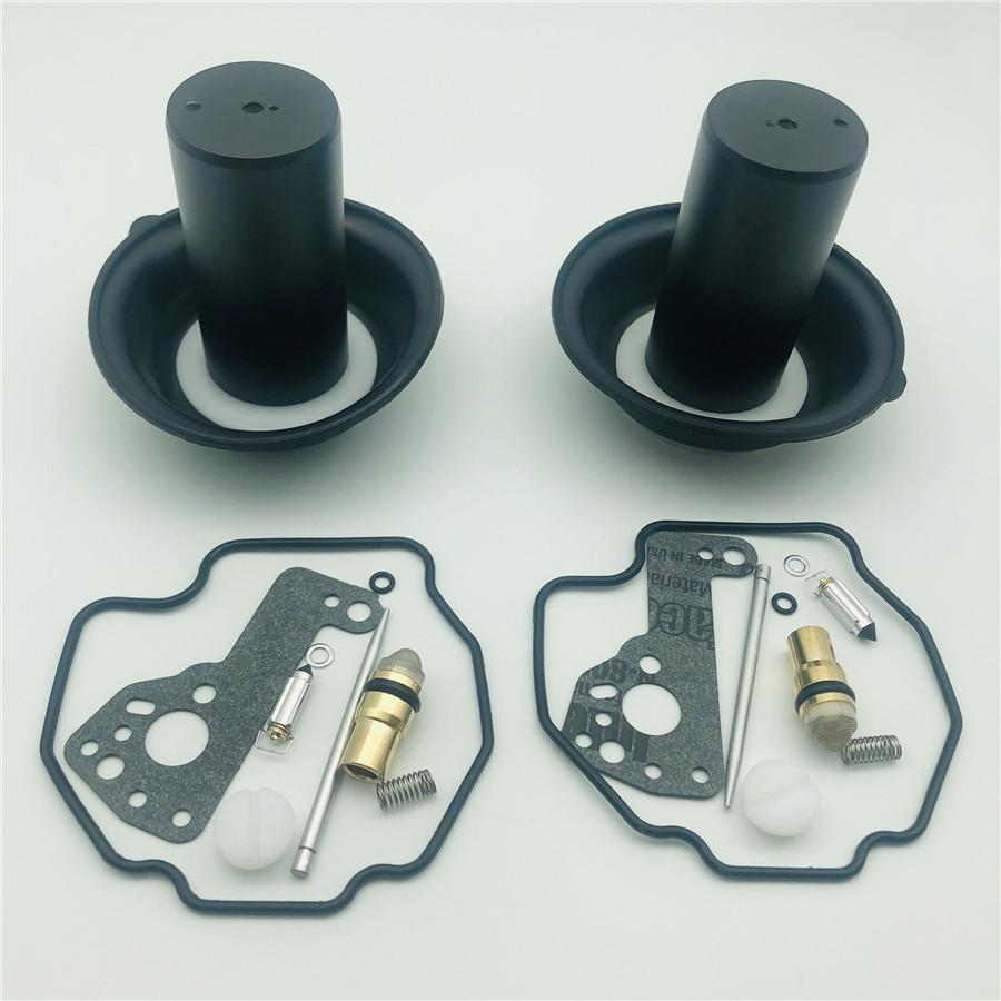 2Sets For 1990-2000 Yamaha XV535 VIRAGO Carburetor Repair Kit + Plunger + Piston
